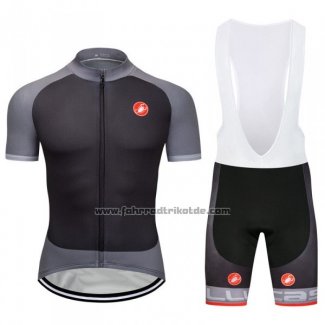 2018 Fahrradbekleidung Castelli Grau Trikot Kurzarm und Tragerhose