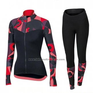 2018 Fahrradbekleidung Frau Orbea Rot und Shwarz Trikot Kurzarm und Tragerhose