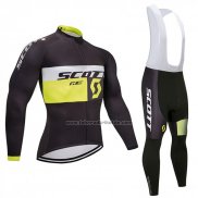 2018 Fahrradbekleidung Scott Shwarz und Wei Trikot Langarm und Tragerhose