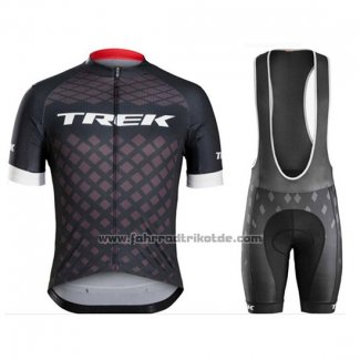 2018 Fahrradbekleidung Trek Shwarz Trikot Kurzarm und Tragerhose