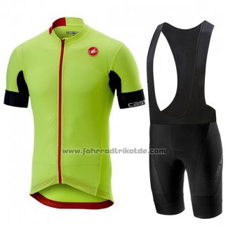 2019 Fahrradbekleidung Castelli Aero Race Grun Trikot Kurzarm und Tragerhose