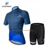 2019 Fahrradbekleidung Kuwomax Blau Trikot Kurzarm und Tragerhose