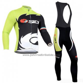 2019 Fahrradbekleidung Rock Racing SIDI Shwarz Grun Trikot Langarm und Tragerhose