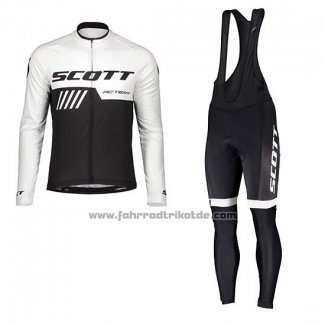 2019 Fahrradbekleidung Scott Shwarz Wei Trikot Langarm und Tragerhose