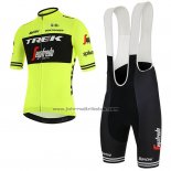 2019 Fahrradbekleidung Trek Segafredo Grun Shwarz Trikot Kurzarm und Tragerhose