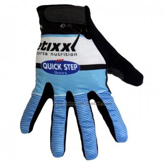 2020 Etixx Quick Step Langfingerhandschuhe Radfahren Blau Shwarz Wei