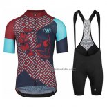 2020 Fahrradbekleidung Assos Fastlane Wyndymilla Rot Blau Trikot Kurzarm und Tragerhose