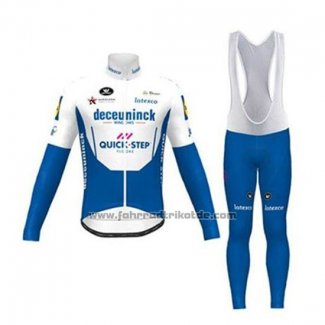 2020 Fahrradbekleidung Deceuninck Quick Step Wei Blau Trikot Langarm und Tragerhose