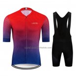 2020 Fahrradbekleidung Le Col Rot Blau Trikot Kurzarm und Tragerhose