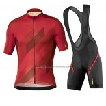 2020 Fahrradbekleidung Mavic Shwarz Rot Trikot Kurzarm und Tragerhose