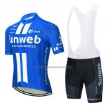 2020 Fahrradbekleidung Sunweb Blau Wei Trikot Kurzarm und Tragerhose