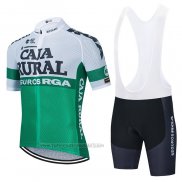 2021 Fahrradbekleidung Caja Rural Wei Verde Trikot Kurzarm und Tragerhose