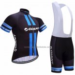 2021 Fahrradbekleidung Giant Alpecin Shwarz Blau Trikot Kurzarm und Tragerhose