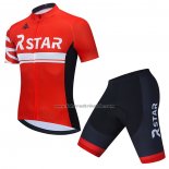 2021 Fahrradbekleidung R Star Shwarz Rot Trikot Kurzarm und Tragerhose(2)