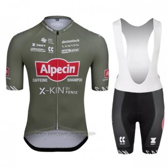 2022 Fahrradbekleidung Alpecin Fenix Grun Rot Trikot Kurzarm und Tragerhose