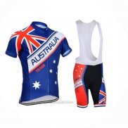 2023 Fahrradbekleidung Australien Blau Trikot Kurzarm Und Tragerhose