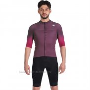 2023 Fahrradbekleidung Sportful Tief Volett Trikot Kurzarm und Tragerhose