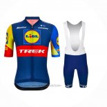 2024 Fahrradbekleidung Lidl Trek Tief Blau Rot Trikot Kurzarm Und Tragerhose