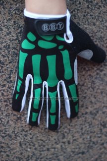 Skull Langfingerhandschuhe Radfahren Shwarz und Grun