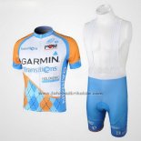 2010 Fahrradbekleidung Garmin Transtions Azurblau Trikot Kurzarm und Tragerhose