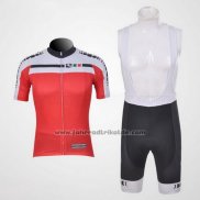 2011 Fahrradbekleidung Giordana Wei und Rot Trikot Kurzarm und Tragerhose