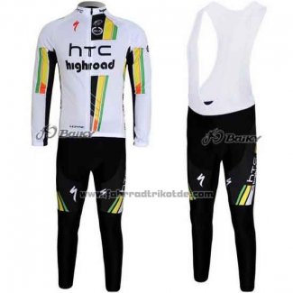 2011 Fahrradbekleidung HTC Highroad Wei Trikot Langarm und Tragerhose