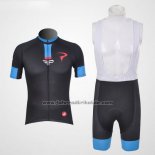 2011 Fahrradbekleidung Pinarello Azurblau und Shwarz Trikot Kurzarm und Tragerhose