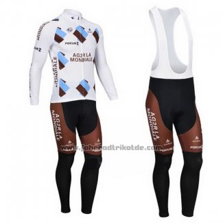 2013 Fahrradbekleidung Ag2rla Braun Trikot Langarm und Tragerhose