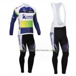 2013 Fahrradbekleidung Orica GreenEDGE Blau Trikot Langarm und Tragerhose