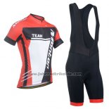 2014 Fahrradbekleidung Monton Wei Rot Trikot Kurzarm und Tragerhose