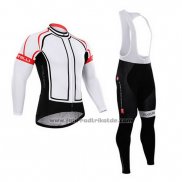 2015 Fahrradbekleidung Castelli Wei Trikot Langarm und Tragerhose