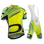 2015 Fahrradbekleidung Orbea Shwarz und Gelb Trikot Kurzarm und Tragerhose