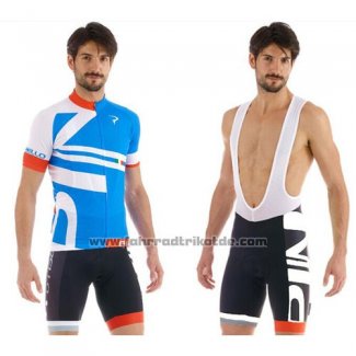 2015 Fahrradbekleidung Pinarello Wei und Blau Trikot Kurzarm und Tragerhose