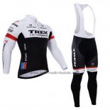 2015 Fahrradbekleidung Trek Factory Racing Factory Racing Wei und Shwarz Trikot Langarm und Tragerhose