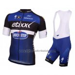 2016 Fahrradbekleidung Etixx Quick Step Wei und Blau Trikot Kurzarm und Tragerhose