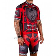 2016 Fahrradbekleidung Rock Racing Rot und Braun Trikot Kurzarm und Tragerhose