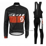 2016 Fahrradbekleidung Scott Orange und Shwarz Trikot Langarm und Tragerhose