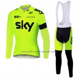 2016 Fahrradbekleidung Sky Grun Trikot Langarm und Tragerhose