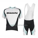 2017 Fahrradbekleidung Bianchi Wei Trikot Kurzarm und Tragerhose