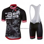 2017 Fahrradbekleidung Castelli Attacco Shwarz Trikot Kurzarm und Tragerhose