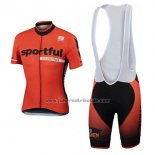 2017 Fahrradbekleidung Sportful Orange Trikot Kurzarm und Tragerhose