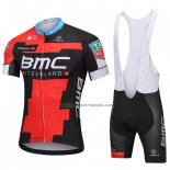 2018 Fahrradbekleidung BMC Rot und Shwarz Trikot Kurzarm und Tragerhose