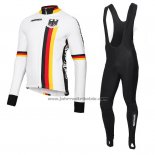 2018 Fahrradbekleidung Belgien Wei Trikot Langarm und Tragerhose