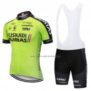 2018 Fahrradbekleidung Euskadi Murias Grun Trikot Kurzarm und Tragerhose