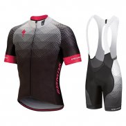 2018 Fahrradbekleidung Specialized Shwarz Grau Rosa Trikot Kurzarm und Tragerhose