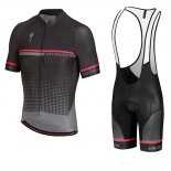 2018 Fahrradbekleidung Specialized Shwarz Graun Rot Trikot Kurzarm und Tragerhose