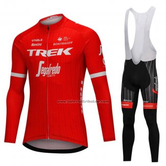 2018 Fahrradbekleidung Trek Segafredo Rot Trikot Langarm und Tragerhose