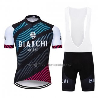 2019 Fahrradbekleidung Bianchi Blau Shwarz Rot Trikot Kurzarm und Tragerhose