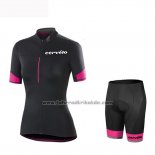 2019 Fahrradbekleidung Frau Cervelo Shwarz Rot Trikot Kurzarm und Tragerhose