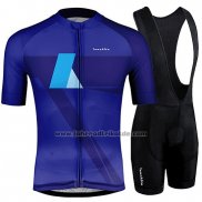 2019 Fahrradbekleidung Runchita Azurblau Blau Trikot Kurzarm und Tragerhose